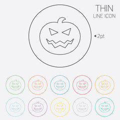 Halloween pumpkin sign icon. Halloween party.