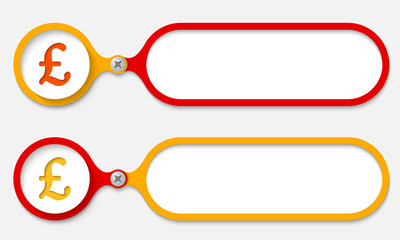 Obraz premium two frames joined by a bolt and pound sterling symbol
