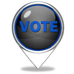Vote pointer icon on white background