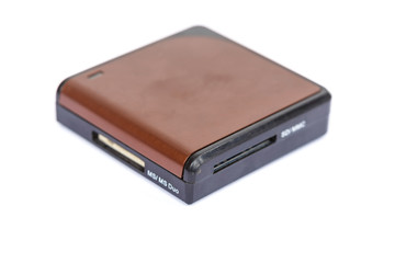 Memory card reader isolate on white background
