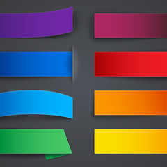 Obraz premium Set of blank colorful paper banners with shadows on gray backgro