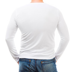 man in a white shirt with long sleeves