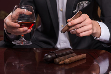 Handsome man with cigar