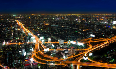  top view of Expressway Highway in Bangkok Thailand