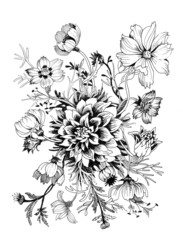 Beautiful painted flower sketch - 74028904