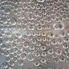 Close up water drop on plastic bottle