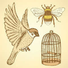 Sketch Valentine set in vintage style