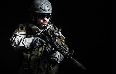 Bearded special forces soldier