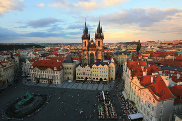 Naklejka na ściany i meble Sunset in Prague