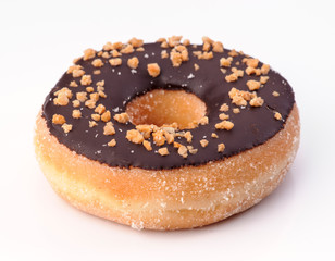 donut with chocolate and almonds