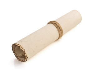 parchment scroll on white