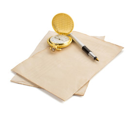 old retro envelope on white
