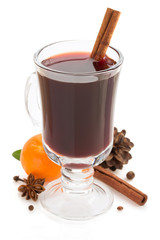 mulled wine  on white