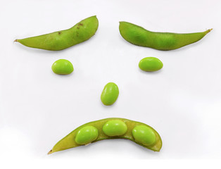 Green soybeans isolate on white background