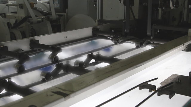 print press typography machine in work