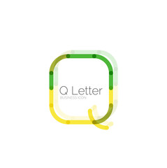 Obraz premium Minimal Q font or letter logo design