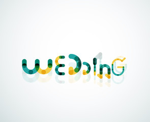 Fototapeta na wymiar Wedding word font concept design