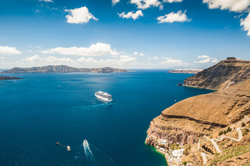Cruise liner near the Greek Islands