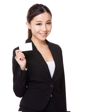 Businesswoman hold with namecard