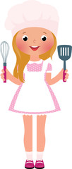 Smiling girl chef