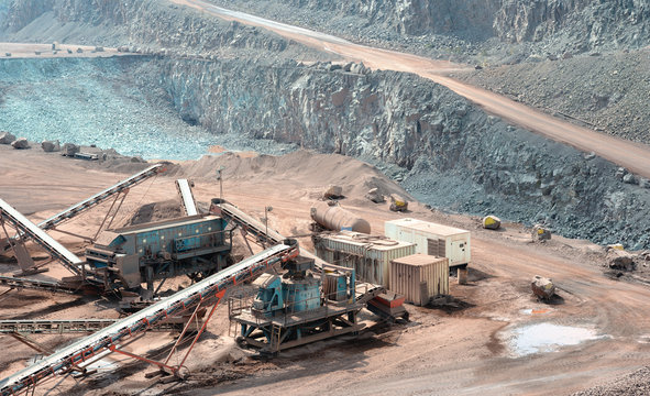 stone crusher in a surface mine