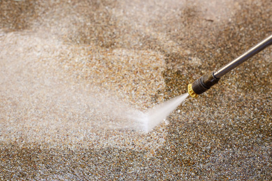 Outdoor Floor Cleaning With High Pressure Water Jet