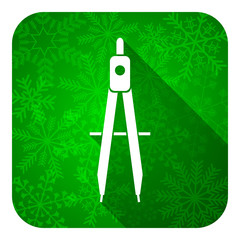 learning flat icon, christmas button