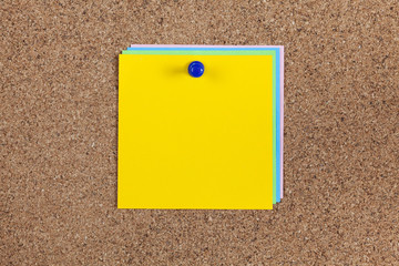 Note Papers on cork board