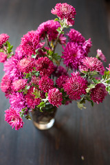 Dahlia Autumn flower design.With copy-space