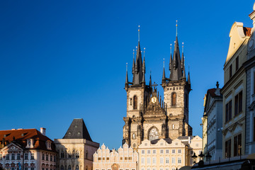 Naklejka na ściany i meble Prague: buildings and architecture details