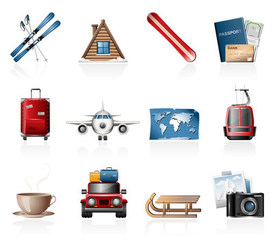 Winter vacation icons
