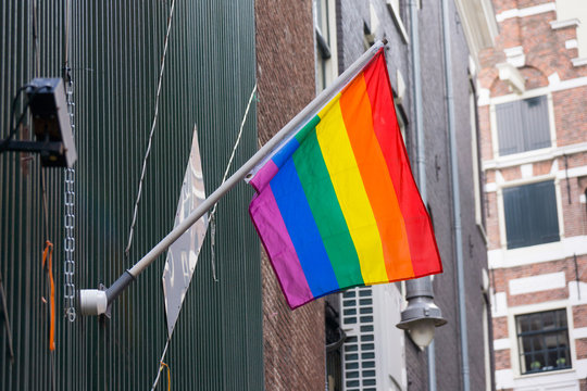 Rainbow flag on the wall
