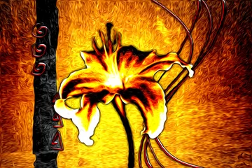 Foto op Canvas Abstract flower oil painting © maxtor777