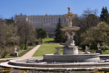 View of the entrance of the Royal Palace of Madrid