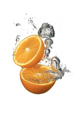 Orange with water drops
