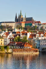 Foto op Plexiglas View of Mala Strana and  Prague castle over Vltava river © Dmitry Rukhlenko