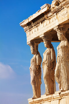 Statues of Erechtheion in Athens, Greece