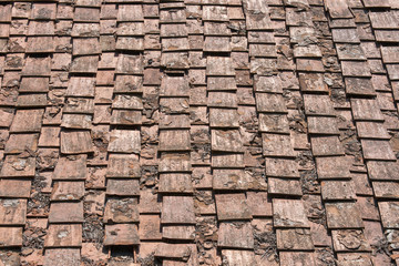 ancient terracotta roof tile, italy