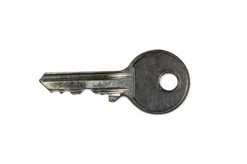silver key isolated on white background