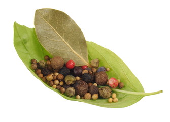 basil's leaf with spices