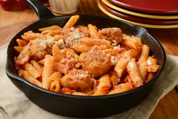 Chicken Parmigiana and Penne