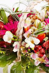 beautiful flowers in the basket