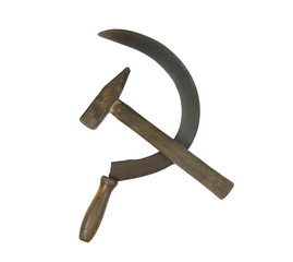 old rusty  sickle and hammer