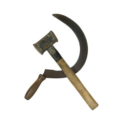 old rusty  sickle and hammer - 74042389