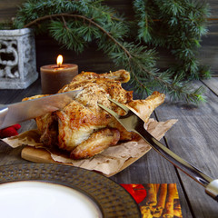 Baked chicken for Christmas