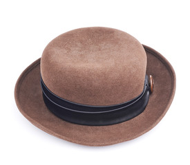 Brown female hat isolated