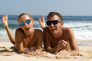 Happy Couple in Sunglasses