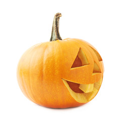 Jack-o'-lanterns orange pumpkin head isolated