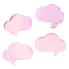 Cloud shaped text bubbles isolated