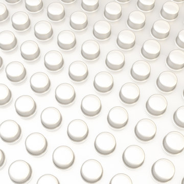 Surface covered with cylindrical bumps